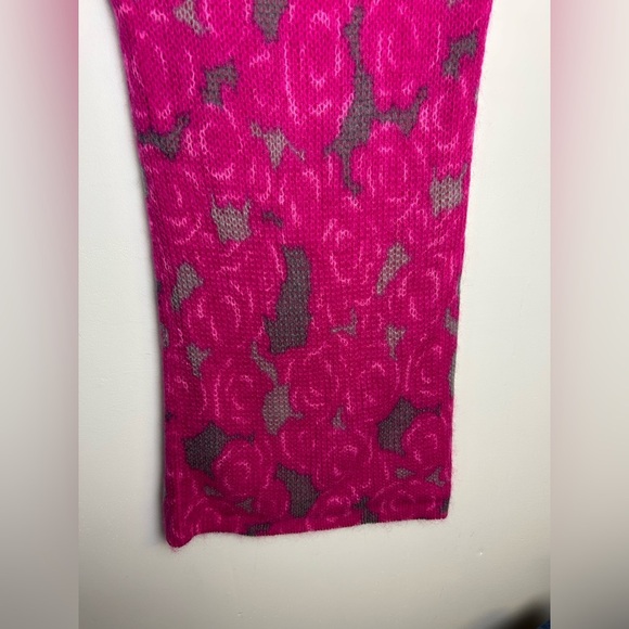 Custo Barcelona Mohair Size S Turtleneck Midi Dress Fuzzy Pink Artsy Chic Comfy - Picture 3 of 10